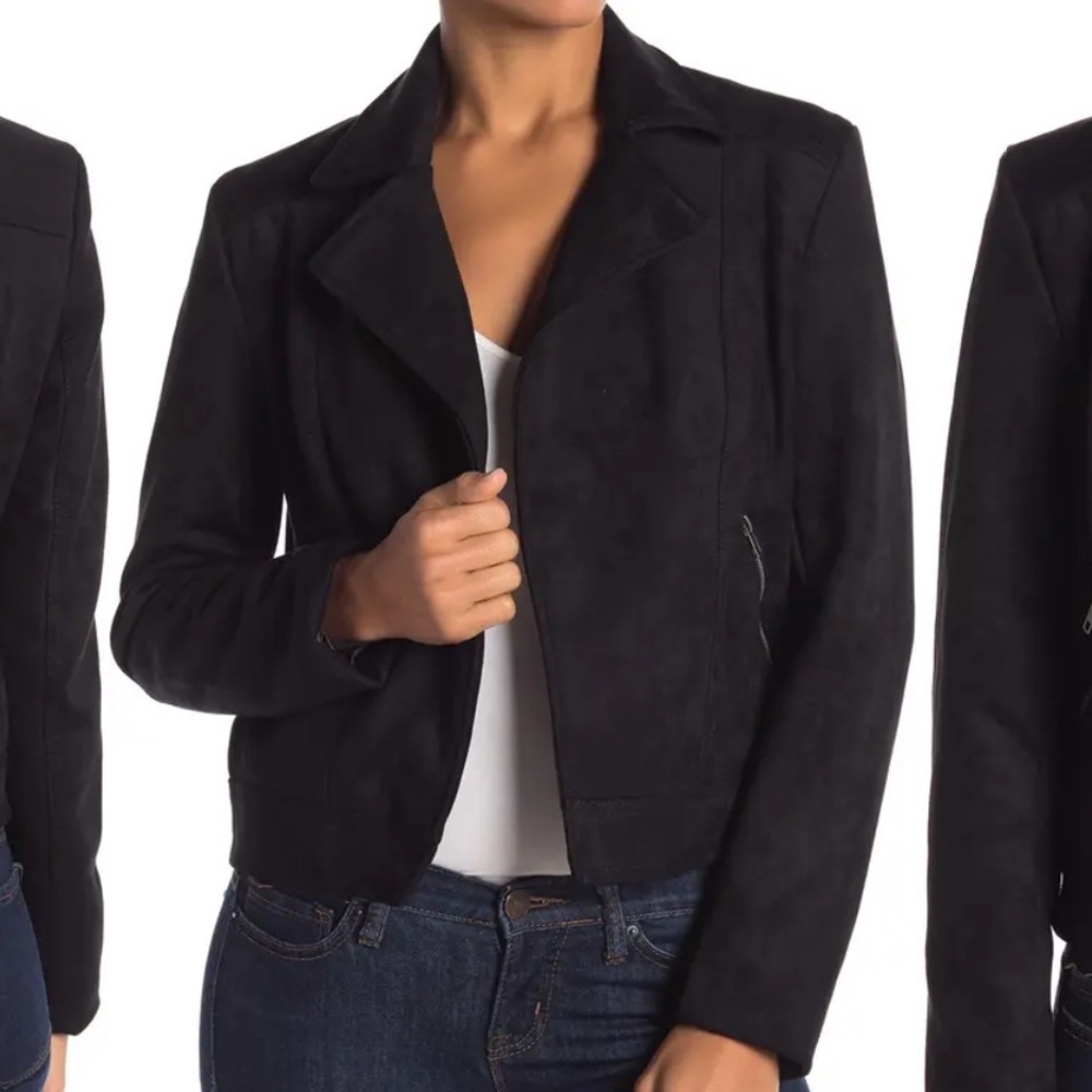 Suede moto jacket